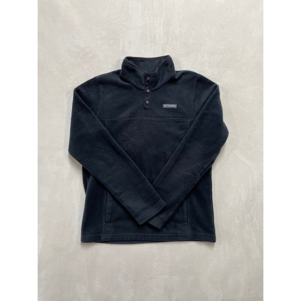 Columbia Kids Youth XL Black Fleece Snap Mock Neck Pullover Sweater AY0154